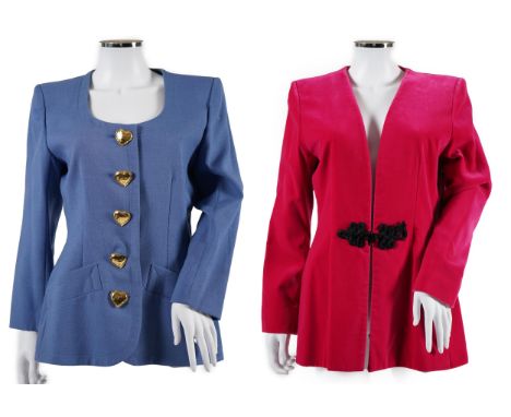 Two vintage Yves Saint Laurent variation lady's jackets, F 40 (UK 12). Proceeds to Happy Paws Puppy Rescue
