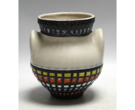 A Roger Capron (French, 1922-2006), a ceramic vase, signed to base ‘CAPRON FRANCE V2D’, 16cm Light flake to black enamel at n