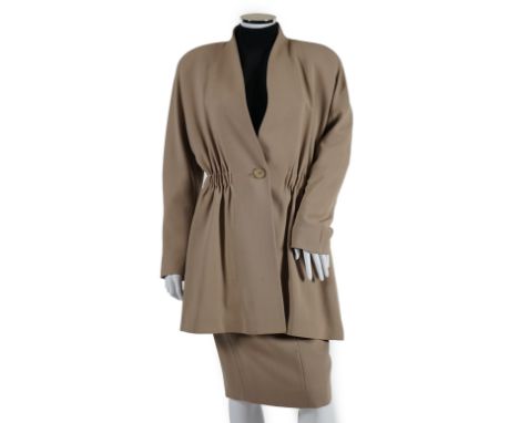 A lady's Akris Club suit with black turtle neck blouse and belt, UK Size 8. Proceeds to Happy Paws Puppy Rescue