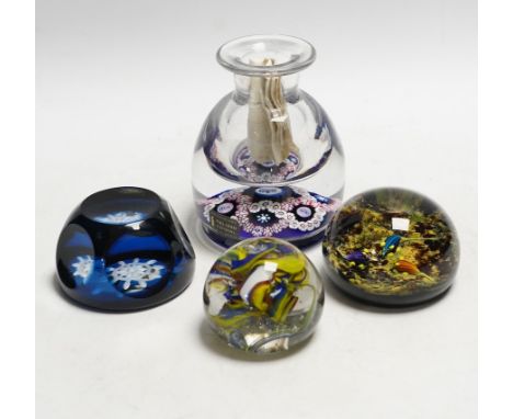 A collection of boxed Whitefriars and Caithness paperweights and others (10)