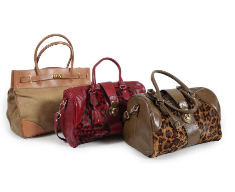 Two Maria Carla handbags and a Piertucci light tan canvas and leather bag. Proceeds to Happy Paws Puppy Rescue