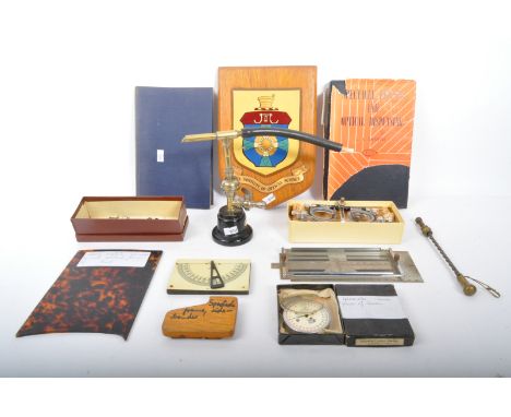 A collection of early 20th Century ophthalmology optical equipment. To include; a sheet of&nbsp;acetate for making frames, sp