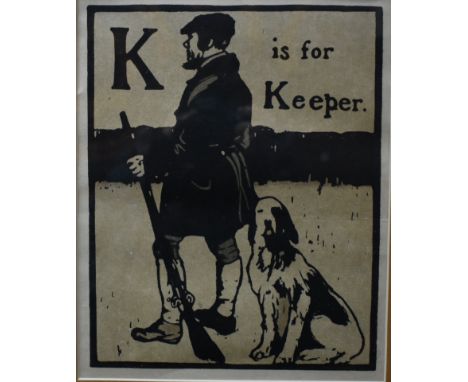 After William Nicholson (1872-1904) - 'G is for Gentleman', 'K is for Keeper', 'L is for Lady' and 'U is for Urchin', lithogr