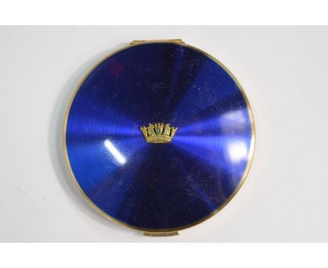 A silver and enamel powder compact set with a naval crown, a somewhat similar rouge-pot and a pocket comb-case, to/w a simila