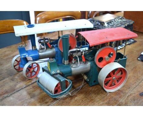 A Wilesco steam traction engine and similar steam roller 'Old Smokey' (unboxed)