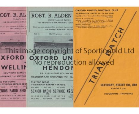 OXFORD UNITED&nbsp; &nbsp; &nbsp; A collection of 16 Oxford United home programmes and 4 aways from 1960/61 , their first sea
