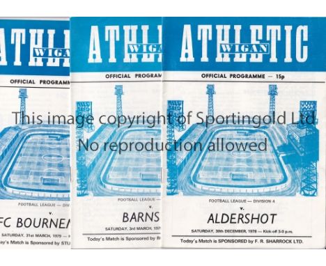 WIGAN ATHLETIC 1978/9      Complete set of 31 home programmes for the first League season, 24 League inc. 2 v Torquay, 1 FA C