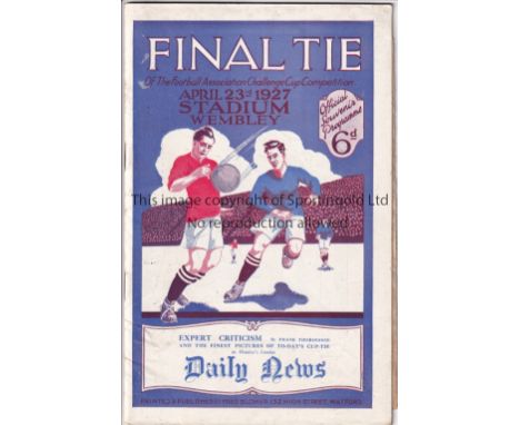 1927 FA CUP FINAL / ARSENAL V CARDIFF CITY      Programme for the first time the FA Cup left England, when Cardiff won 1-0. T