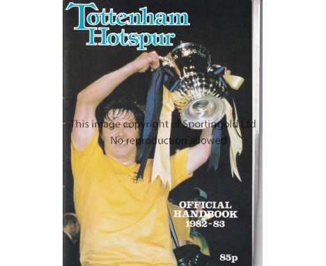 SPURS      Tottenham Handbook 1982/83 with a loose sheet signed by 6 Spurs players. Steve Perryman, Graham Roberts, Paul Mill