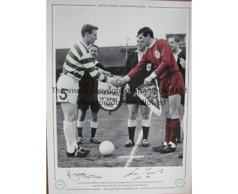 AUTOGRAPHED McNEILL &amp; YEATS 1966     Limited edition 16" x 12" print of captains Billy McNeill of Celtic and Ron Yeats po