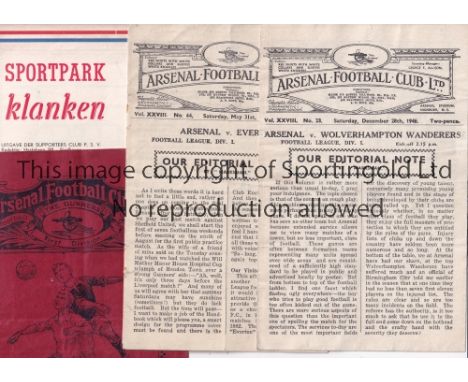 ARSENAL     Five programmes. Three homes v Wolves and Everton 46-47, &amp; v Portsmouth 6/4/31 (Championship Season) folded i