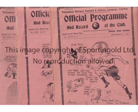 SPURS      A collection of 4 Tottenham Hotspur Reserves home programmes from the 1933/34 season v Brentford (team change) , L