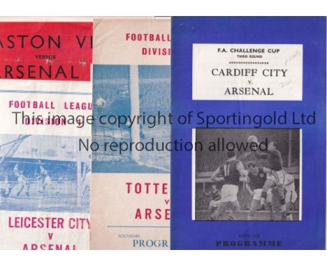 ARSENAL     Four pirate issue away programmes v. Aston Villa 48/9 issued by M.Walker, folded, Leicester City 62/3 Tuckett's c