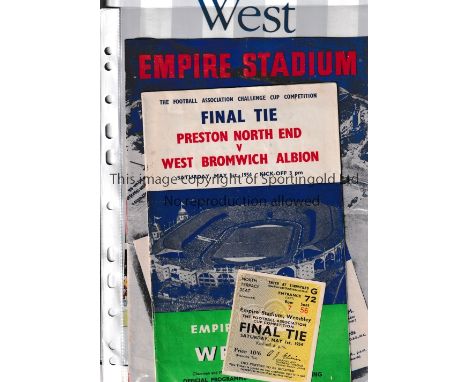 WEST BROM      Programme, song sheet and ticket for the 1954 West Bromwich Albion v Preston North End Cup Final. Comes with t