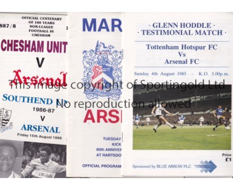ARSENAL     Twenty two programmes for away Friendlies v. Enfield 83/4 and 85/6, Folkestone 81/2, Tottenham 85/6, Margate 89/9
