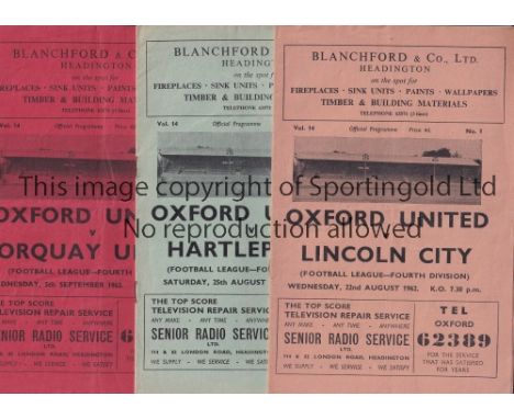 OXFORD UNITED      A collection of all 23 Oxford United home League programmes from their first season 1962/63 as a League cl