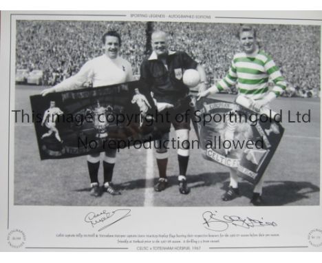 AUTOGRAPHED McNEILL &amp; MACKAY 1967     Limited edition 16" x 12" print of captains Billy McNeill of Celtic and Dave Mackay