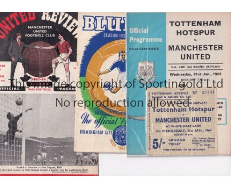 MAN UNITED      A collection of 51 Manchester United programmes all with tokens, 49 homes and 2 aways at Birmingham City (FAC