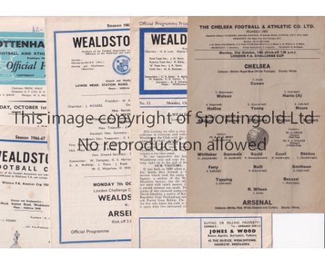 ARSENAL     Five away programme for the London Challenge Cup v Wealdstone 62/3 S-F, 63/4 score on cover and team changes and 