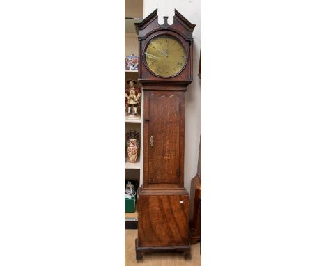 A Samuel Harlow of Ashbourne 30 hour Longcase clock, round brass dial. Contained in oak caseSamuel Harlow is recorded as work