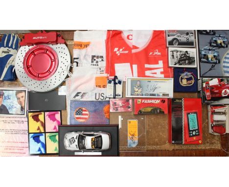Formula 1: A collection of assorted memorabilia related to Formula 1 to include signed photographs, tickets, MotoGP and F1 bi