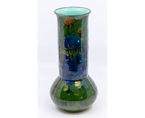 Frederick Hurten Rhead; for Wardle Art Pottery vase, decorated with stylised bats, trees, and night scene, stamped to the bas