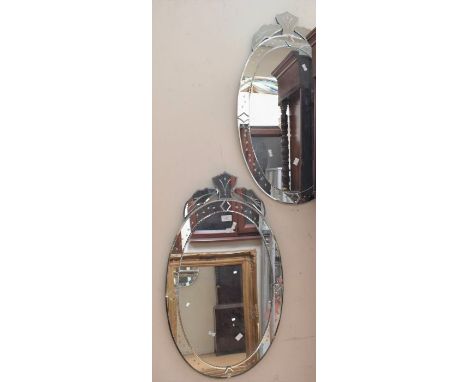 Large wall mirror, two other wall mirrors, table top mirror, and a print