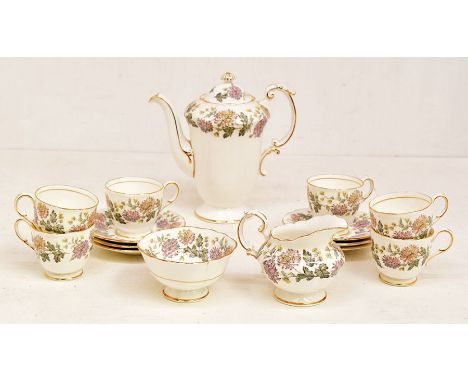 A Paragon china 6 piece coffee set including coffee pot, 6 cups, saucers, milk jug and sugar bowl together with Royal Doulton