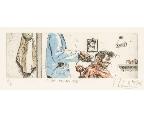 ‡RAY RICHARDSON (b. 1964) artists proof etching with colour - 'The Italian Job', signed and dated '93/05, (I) 10 x 29cmsProve