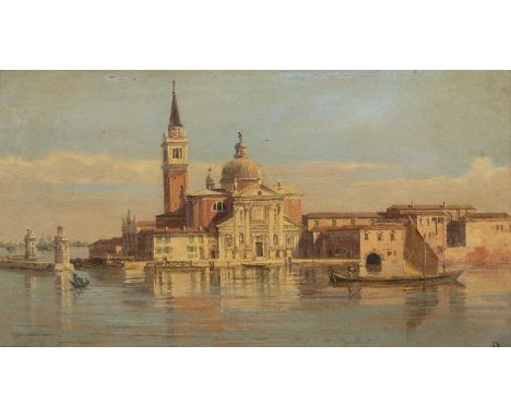 ANTONIETTA BRANDEIS (Czech/Italian 1848–1926) oil on panel - entitled 'Isola di San Giorgio, Venezia', The Island of San Gior