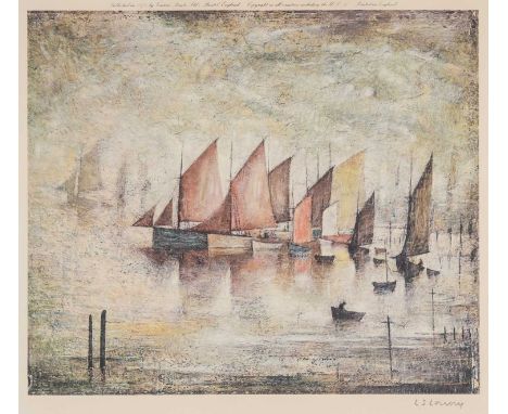 ‡ LAURENCE STEPHEN LOWRY RBA RA (British 1887 - 1976) offset lithograph printed in colours on wove - 'Sailing Boats', signed 