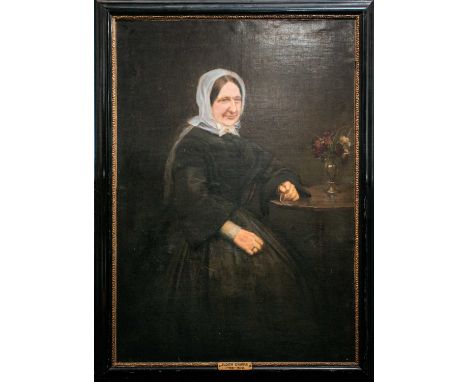 Late 19th century English school, portrait of Judith Cripps 1786-1872, oil on canvas. 128 cm x 90 cmFootnote: Judith Cripps (
