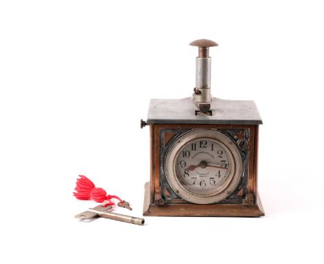 A late 19th century National Time Recorder Co Ltd of Aquinas St, London automatic tabletop date/time stamping clocking -in ma