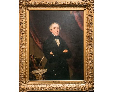 A late 19th century English school portrait of Lawrence Heyworth 1786-1872, oil on canvas. The gilt frame stamped T.L. Clemme