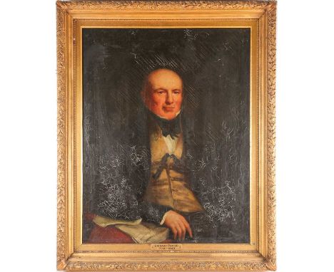 A 19th century English school portrait of Richard Potter (1778-1843) Unsigned, oil on canvas. 90 cm x 70 cm.Footnote: Richard