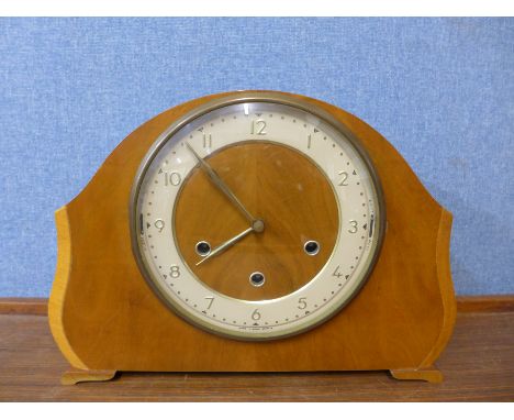 A walnut Whittington chime mantel clock