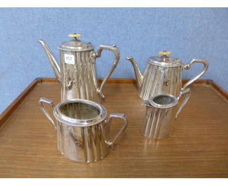 A silver plated tea and coffee service