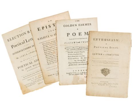 NO RESERVE [Byrom (John)] Enthusiasm; A Poetical Essay..., with advertisement f., for W.Owen, 1752 § Wilkes (Thomas) The Gold