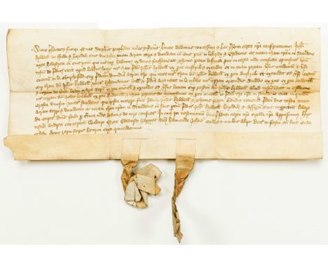 Hampshire, Lockerley.- Popham (Sir Stephen, soldier, fought at Agincourt, of Popham, Hampshire, c. 1386-1444) Charter, Stephe