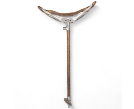 "The Paddock", a Vintage aluminium and snakeskin covered folding shooting stick 