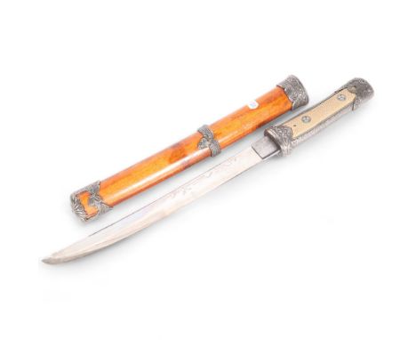 A reproduction Japanese tanto and scabbard, L48cm overall 