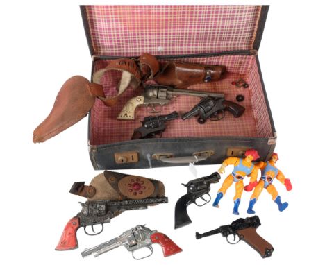 A quantity of Vintage toy guns, various cap gun and other items, including various Crescent Toy Company Ltd toys, Lonestar, a