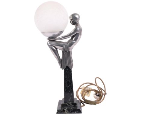 An Art Deco Biba design table lamp with globular shade 