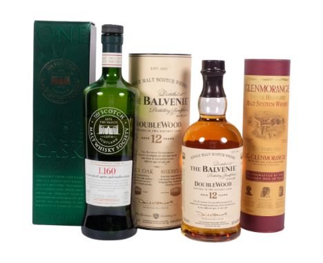Scotch Malt Whisky Society boxed Whisky, Balvenie 12 year old Scotch Whisky, and a Glenmorangie Single Highland Malt Scotch W