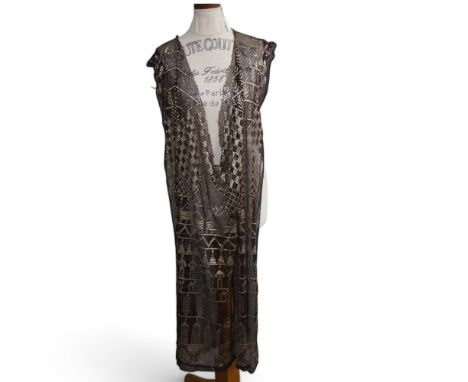 A Vintage Egyptian assuit, steel-cut decoration, L220cm, W80cm approx 