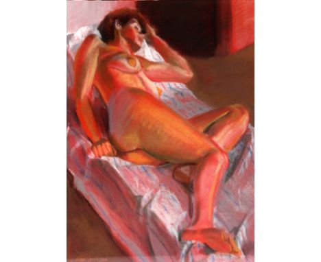 Alex Jackson President RBSA 1983-97, ADT (20th Century) - 'Figure in fire light'
Pastel, signed, inscribed verso by hand, pre