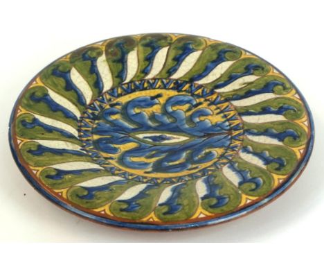 Arts & Crafts Granville Pottery circular charger
Having incised floral decoration, designed by Carlo Manzoni, incised marks t