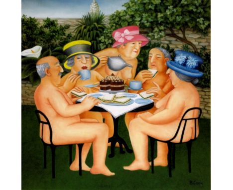 Beryl Cook OBE (British, 1926-2008) - 'Tea in the Garden'
Pencil signed limited edition lithograph, no. 470/650, published by