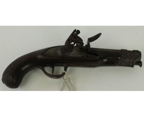 An early 19th Century French Flintlock pistol
The 12cm barrel stamped DPF, the lock with stamped inscription Mauburgs manufrn