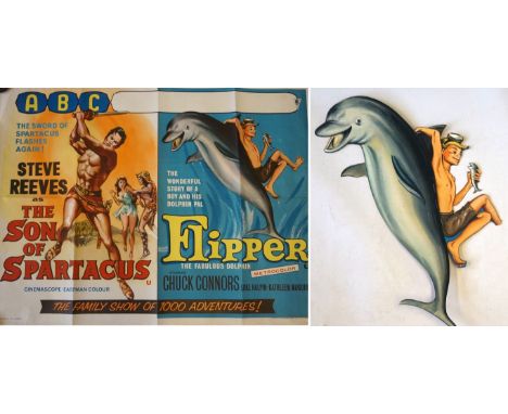 ABC Cinema poster artwork
ABC double bill cinema poster 'The Son of Spartacus/Flipper' size UK Quad 30"x40", comes with the o